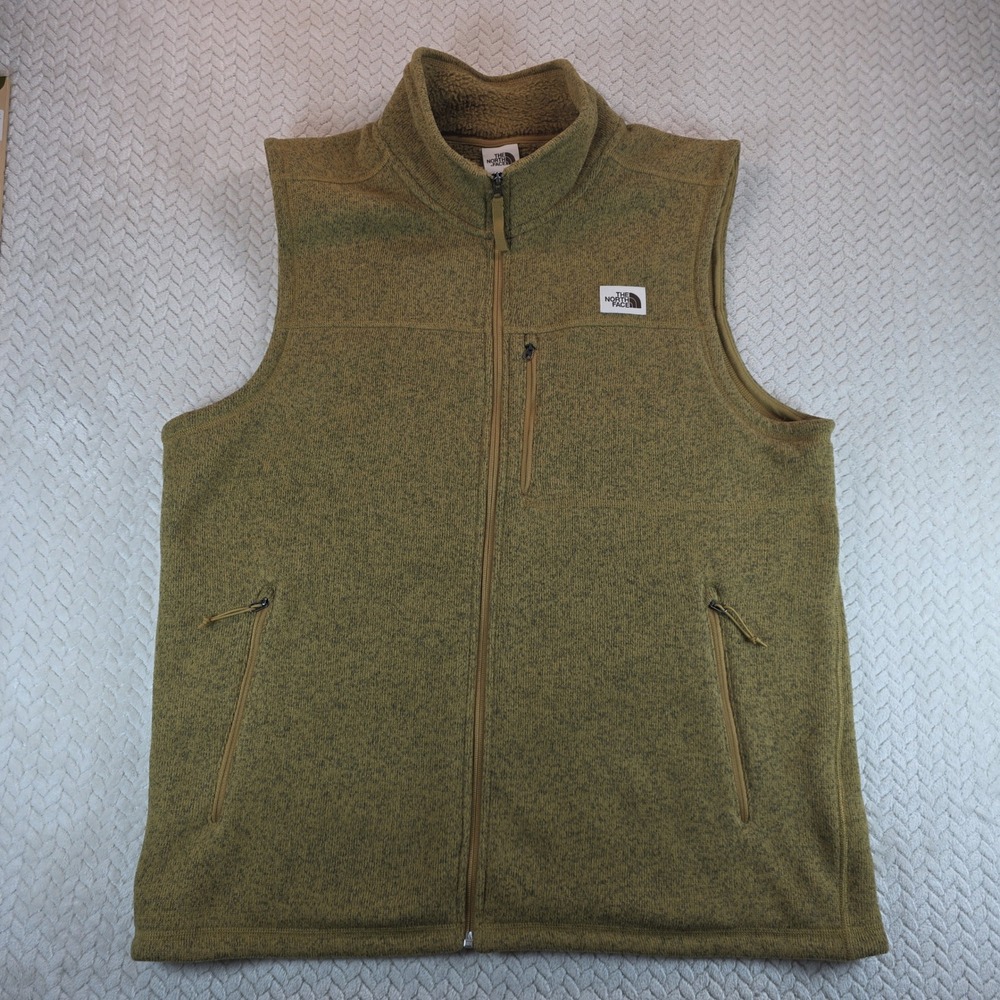 The North Face Mens Gordon Lyons Full Zip Fleece Vest Olive Heather XL
